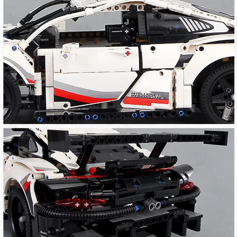 New 1580PCS Remote Control Car Building Set 1:10 Technical Sport Racing Car Building with Motor and Led Light Kit Toy Adult Gift