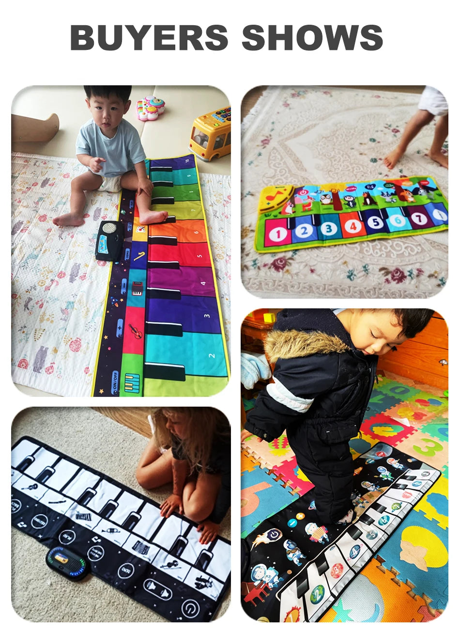 Coolplay Musical Piano Mat for Kids Toddlers Floor Keyboard Dance Mat with 8 Animal Sounds Baby Mat Educational Toys
