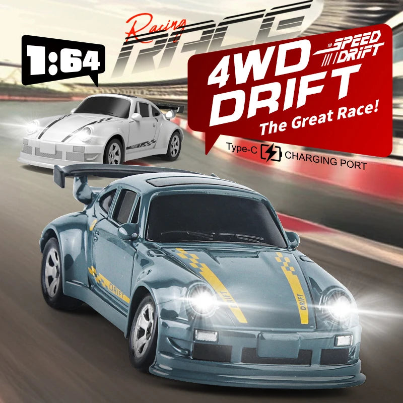 New 4WD 2.4GHZ RC Simulation Mini Drift Car Palm Racing Model Desktop Toys 1/64 Scale Remote Control Car Gift For Children Boys