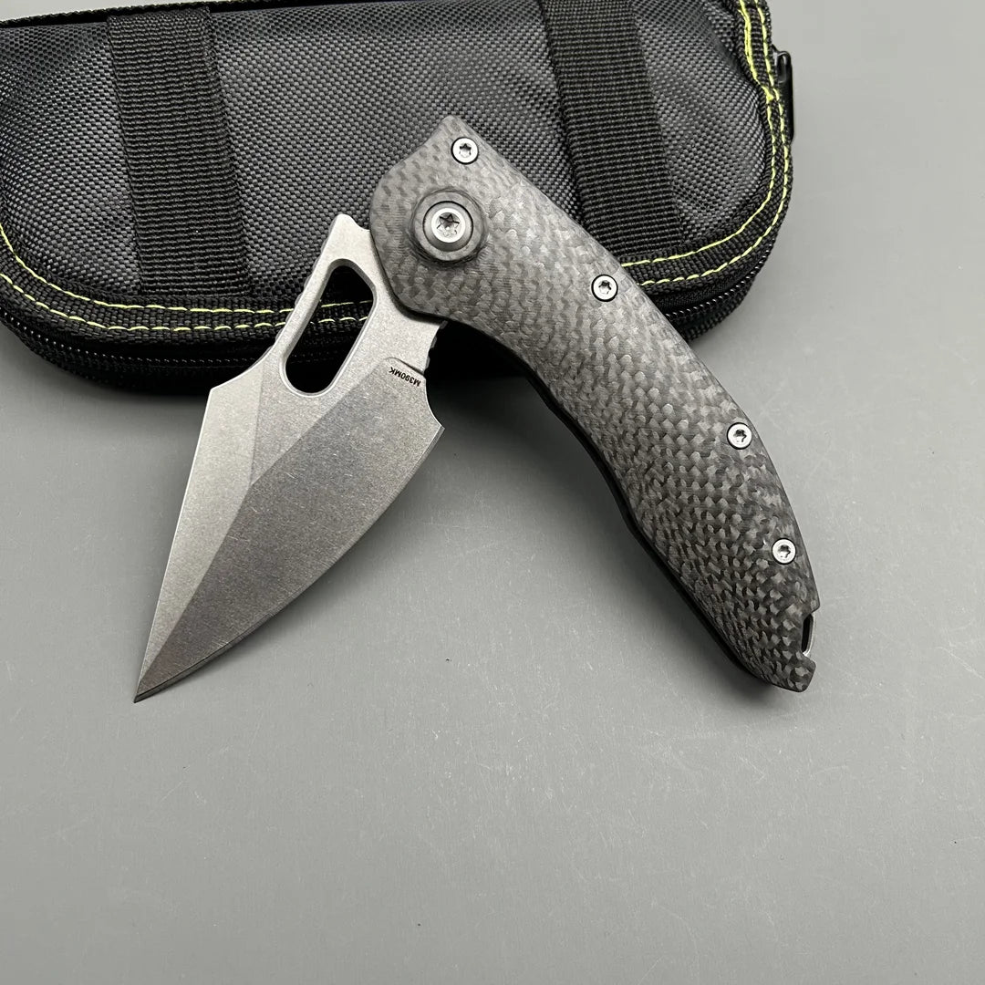MiT New Stitch Axis Folding Knife carbon fibre Camping Tactical Gear EDC Combat defense Outdoor Hunting Survivial Pocket Knives