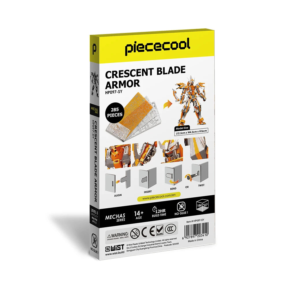 Piececool Model Building Kits Crescent Blade Armor 3D Puzzle Metal Assembly Model Kits Creative Toys DIY for Teens