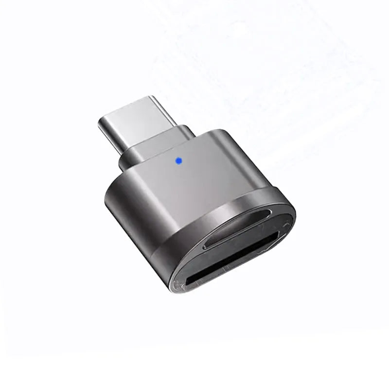 USB C TF Card Reader, Portable OTG Card Adapter for Android Phone, Camera, Laptop, Mini Metal Type-C Card Reader