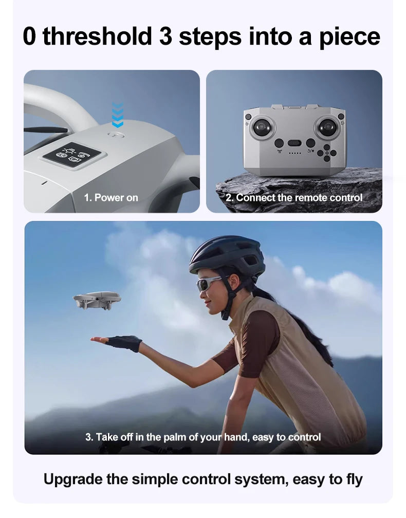 Gt3 Mini Drone 8k Camera 180° ESC Optical Flow Positioning WIFI Aerial Photography Remote Control Aircraft G-safe Drone Toy Gift