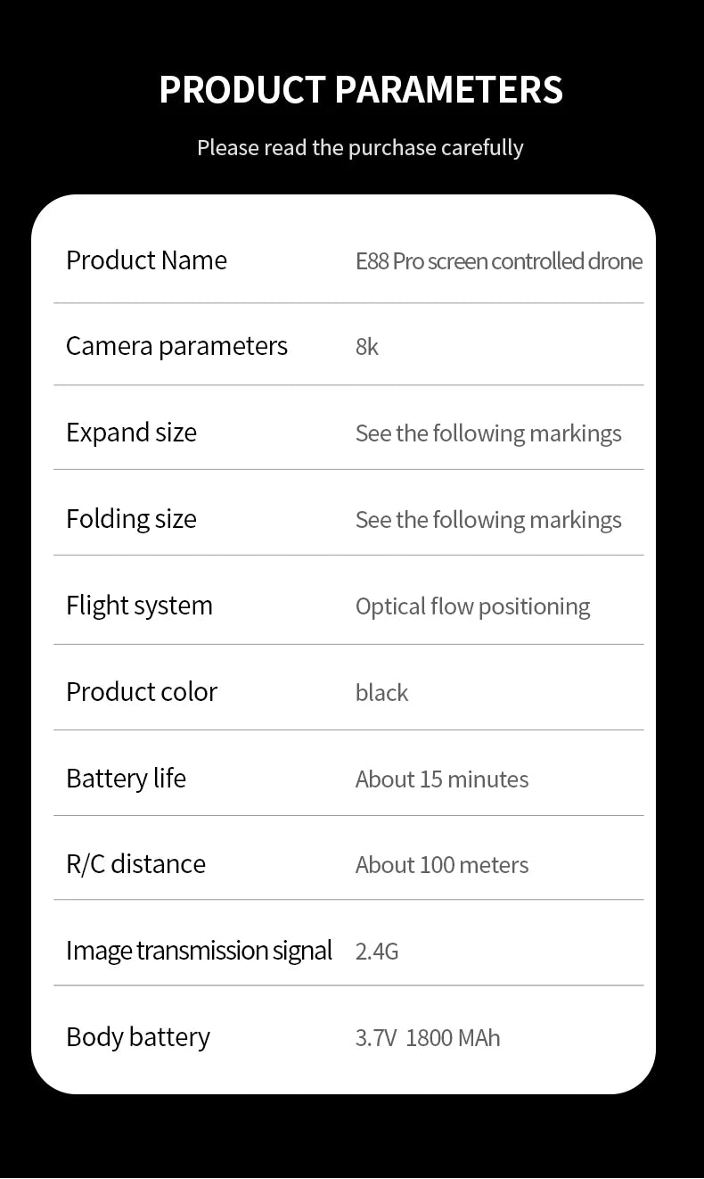 Professional Drone E88 PRO 8K HD Wide-Angle Camera WiFi FPV Height Hold Foldable RC Drone Quadrotor Helicopter Children's Toys