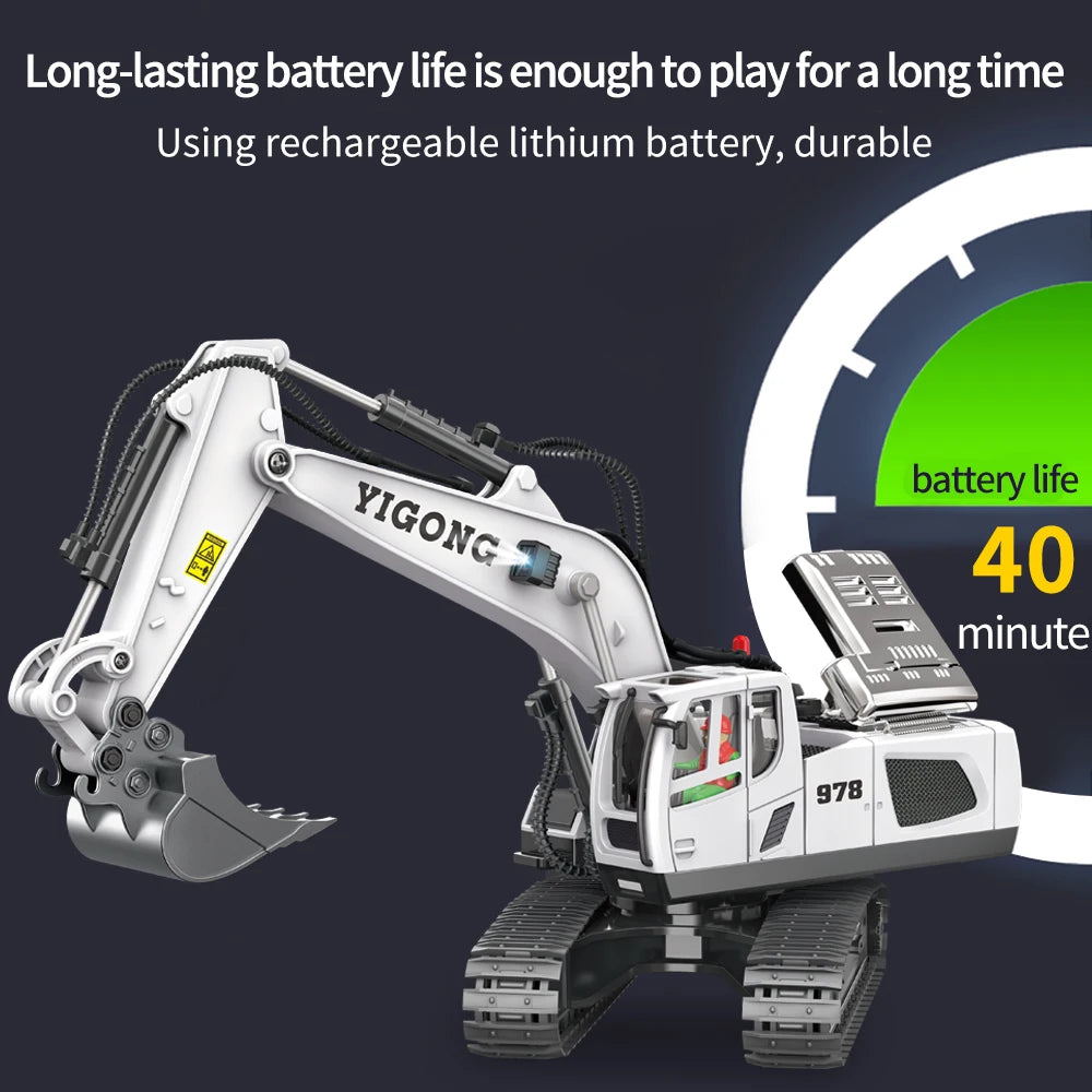 RC Excavator RC CRA Children Toys Remote Control Excavator Toys Kids Radio Control Dump Truck Bulldozer Electric Car Toys Gift