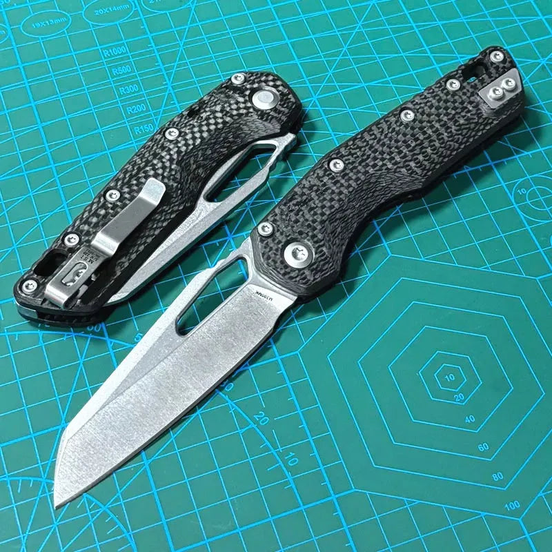 Kesiwo OEM M-S-I M390MK Blade Folding Knife Carbon Fiber Handle Hunting Kitchen Survival Outdoor Tool Utility Camping EDC Knife