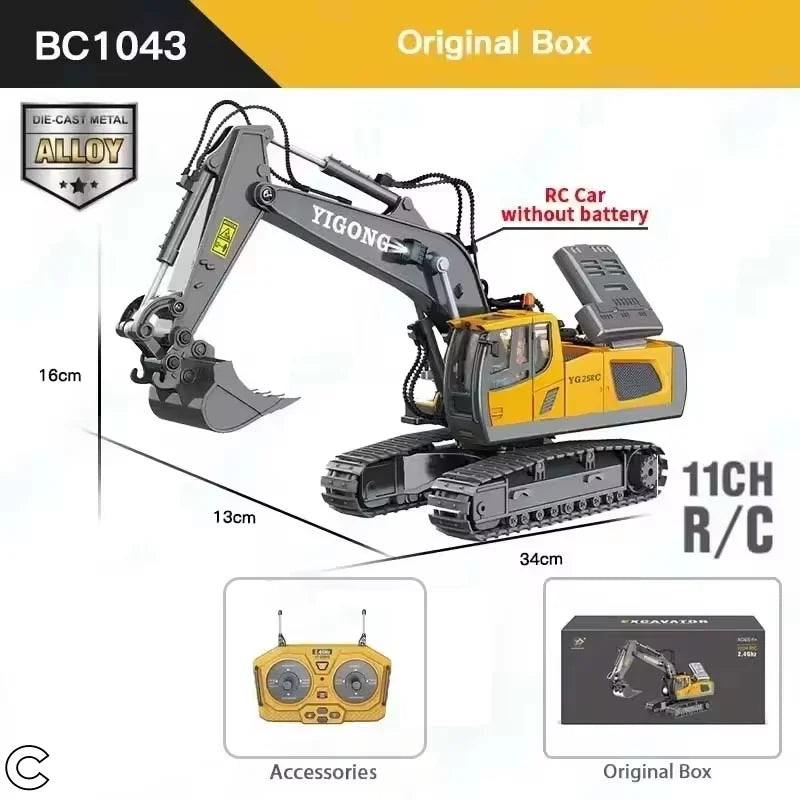 New RC Excavator Dumper Car 2.4G Remote Control Engineering Vehicle Crawler Truck Bulldozer Toys For Boys Kids Christmas Gifts