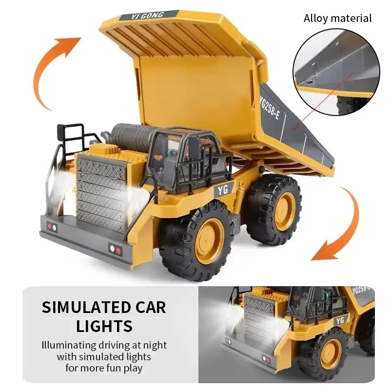 New RC Excavator Dumper Car 2.4G Remote Control Engineering Vehicle Crawler Truck Bulldozer Toys For Boys Kids Christmas Gifts