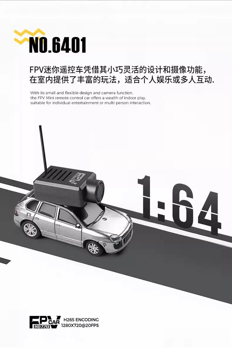WLtoys 6401 FPV RC Mini Vehicle Full Scale Photo Self-stabilising Rear Drive Small Car Model 1:64 720P Remote Control Car