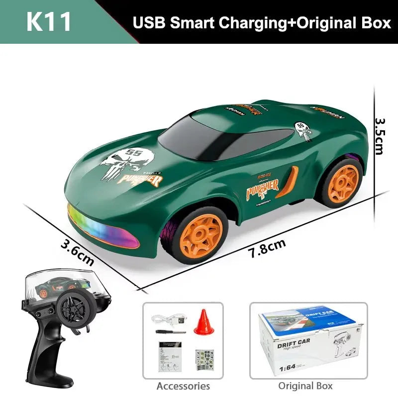 1/64 2.4G High speed Mini Drift Rc Car 4WD Remote Control Car Four Wheel Drive Radio Controlled Mini Racing Model Boy Toy Gifts