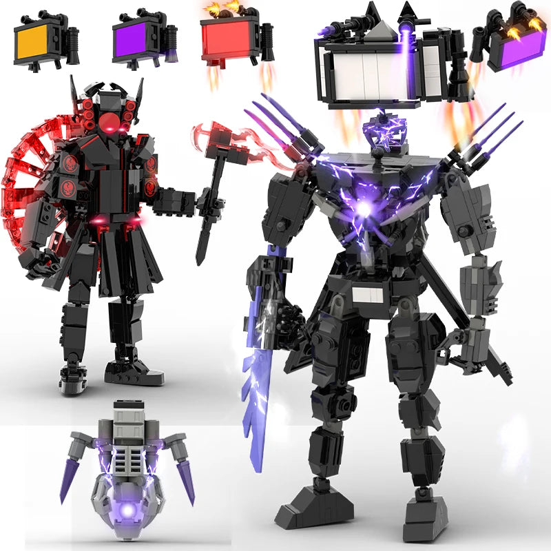 MOC Skibidi Toilet Building Blocks Set Titan Speakerman Cameraman Tvman Bricks DIY Model Toys For Kid New Year Birthday Gifts
