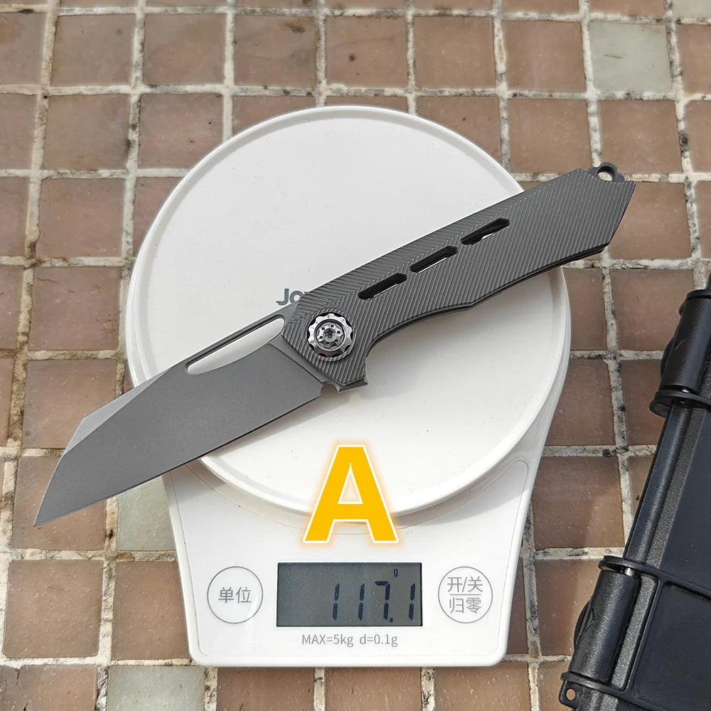 JUFULE New Neutralizer Titanium Handle 60+ HRC 154CM Steel Ceramic Bearing Pocket EDC Tool Hunting Camping Outdoor Folding Knife