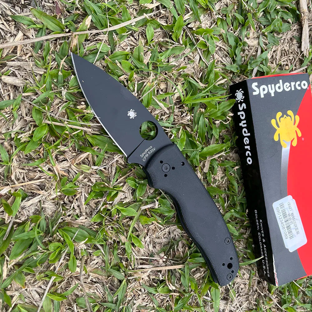 C-229 Ball Bearing Lock Tactical Folding Knife, G10/ Linen Handle, EDC Hiking, Hunting, Self Defense and Survival Utility Tools