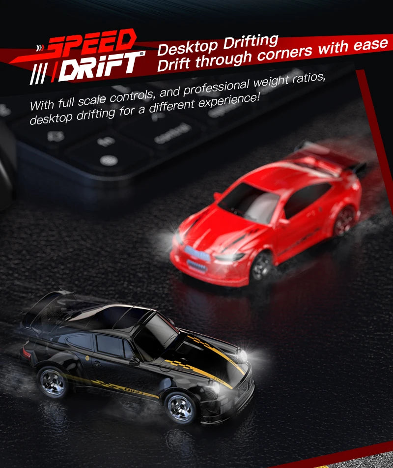 New 4WD 2.4GHZ RC Simulation Mini Drift Car Palm Racing Model Desktop Toys 1/64 Scale Remote Control Car Gift For Children Boys