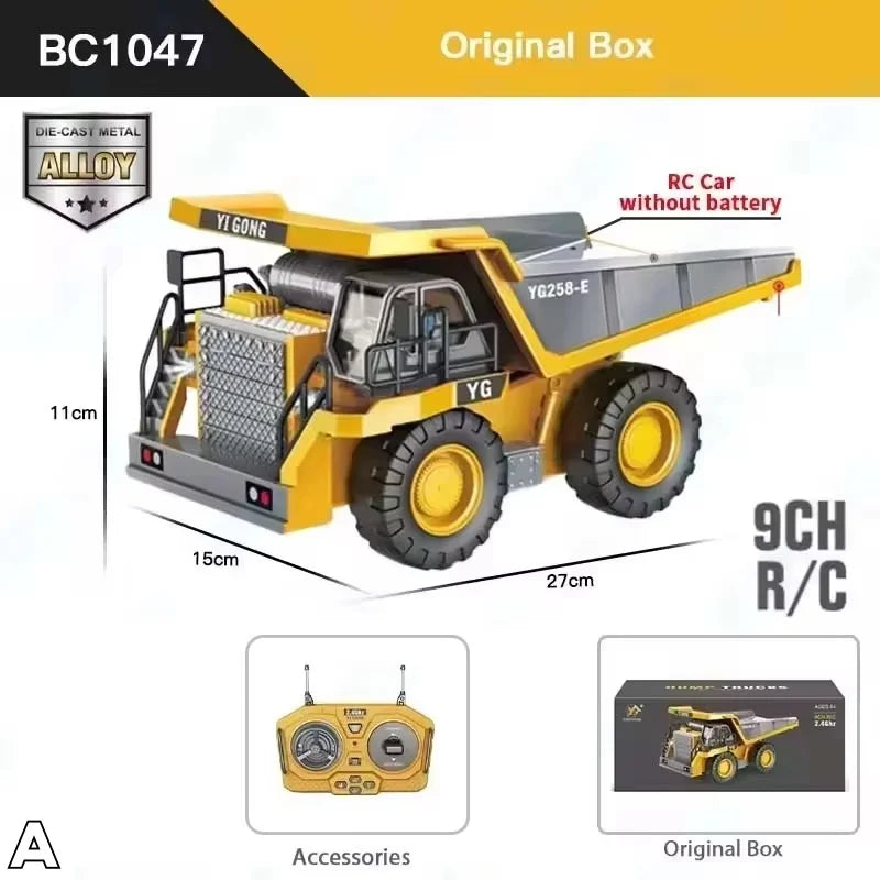 New RC Excavator Dumper Car 2.4G Remote Control Engineering Vehicle Crawler Truck Bulldozer Toys For Boys Kids Christmas Gifts