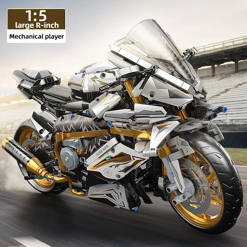 TOYLINX Alloy Motorcycle Desktop Decorations 2045PCS Racing Building Block Model Kid Toys Christmas Easter Festive Gift Giving