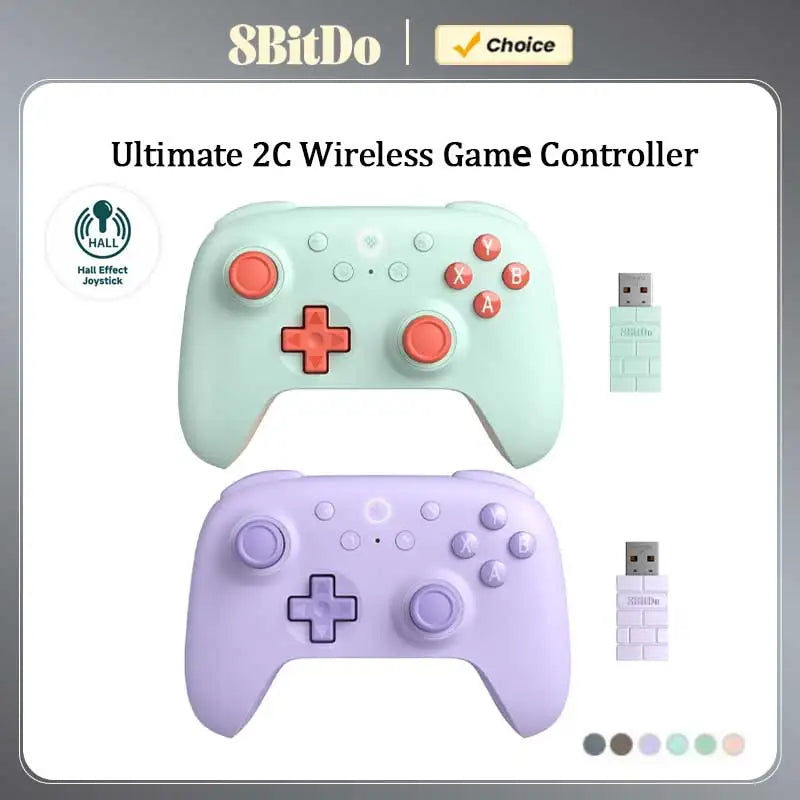 8BitDo Ultimate 2C Wireless Gaming Controller,Gamepad with Hall Effect for PC, Windows 10, 11, Steam Deck, Raspberry Pi, Android