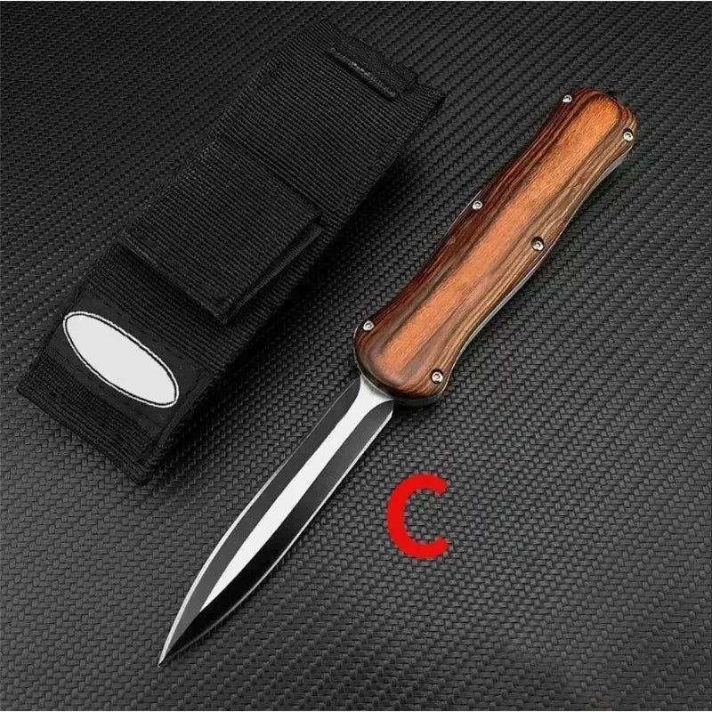 High Quality BM 3300 Infidel A016 Quick Opening D2 Blade Wood Handle Hunting Knife Camping Self Defense EDC Multitool Tools Gift