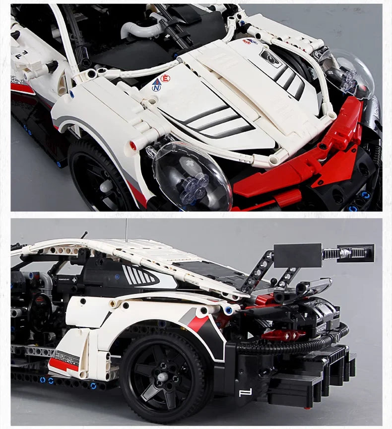New 1580PCS Remote Control Car Building Set 1:10 Technical Sport Racing Car Building with Motor and Led Light Kit Toy Adult Gift
