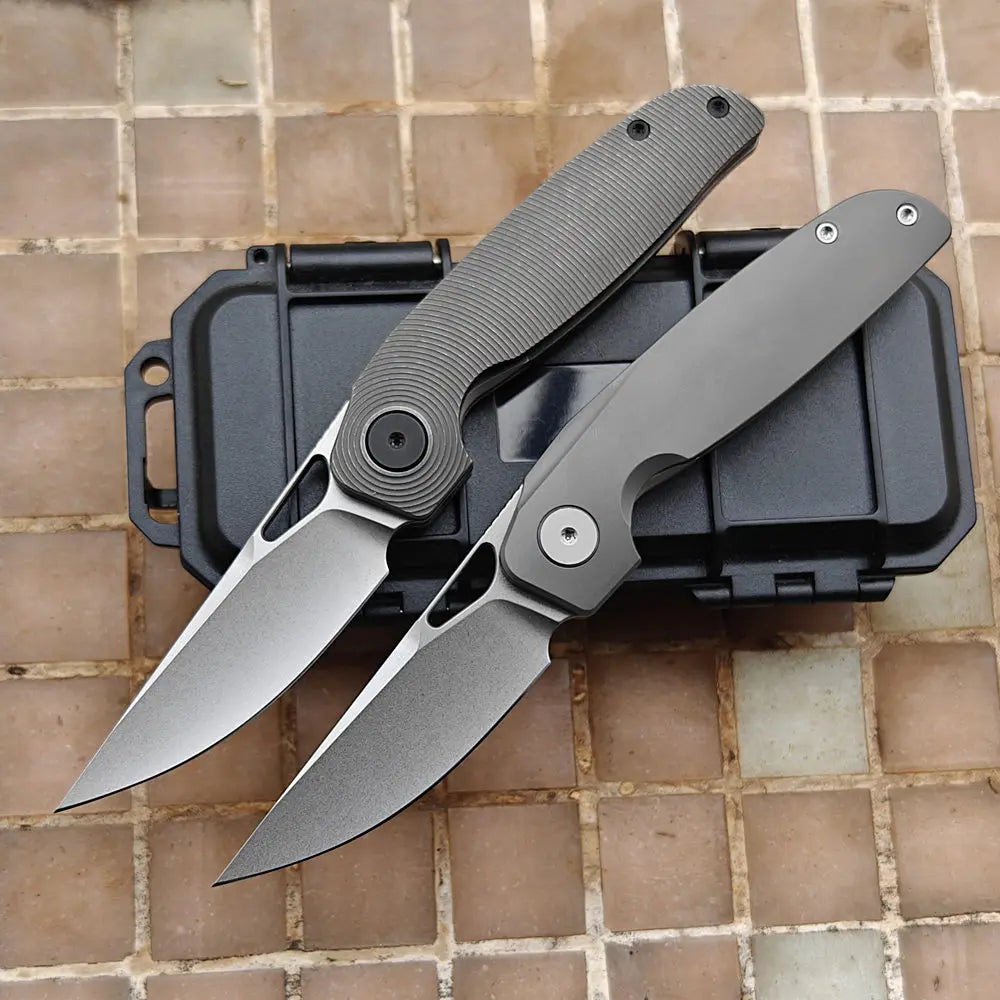JUFULE HMC Transient 3.2" Flipper Titanium 154CM Steel Ceramic Bearing Pocket EDC Tool Camping Hunting Tactical Folding Knife