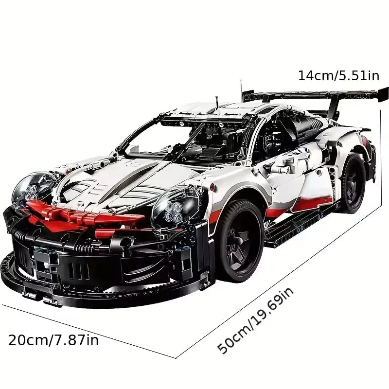 New 1580PCS Remote Control Car Building Set 1:10 Technical Sport Racing Car Building with Motor and Led Light Kit Toy Adult Gift