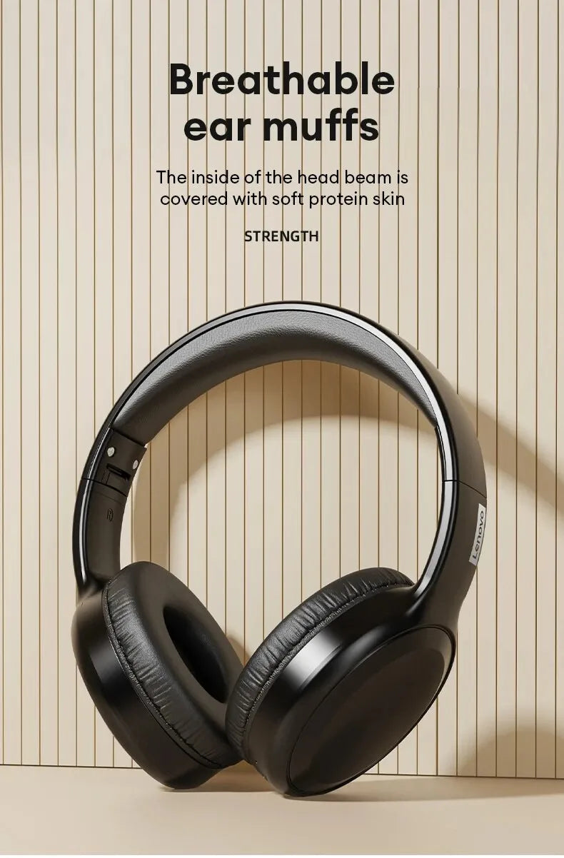 Choice Lenovo TH30 Wireless Headphones Bluetooth 5.3 Earphones Foldable Game Headset Sport Headphone with Mic Music Earbuds
