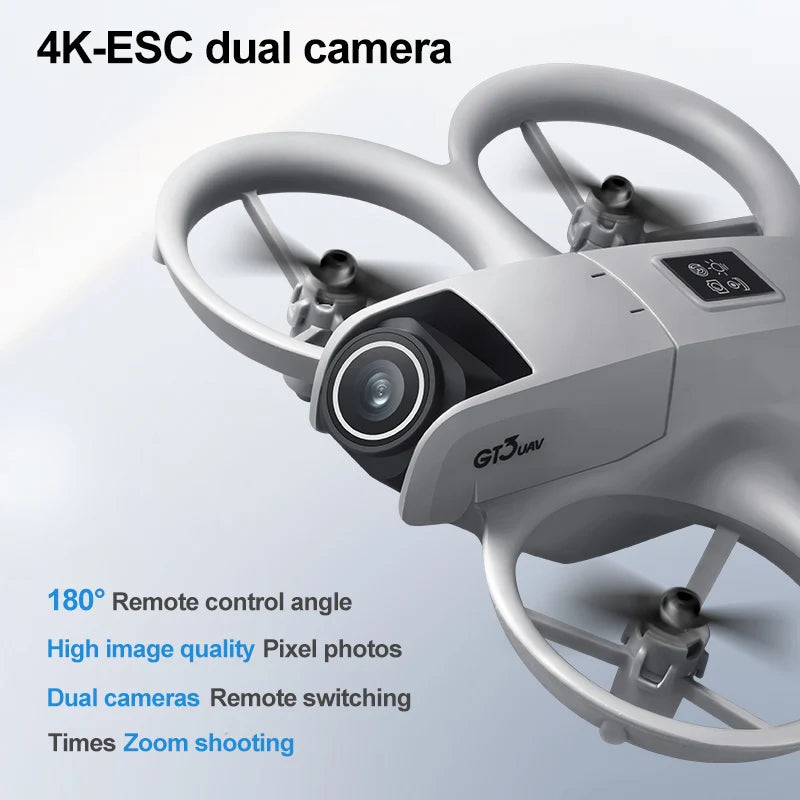 Gt3 Mini Drone 8k Camera 180° ESC Optical Flow Positioning WIFI Aerial Photography Remote Control Aircraft G-safe Drone Toy Gift