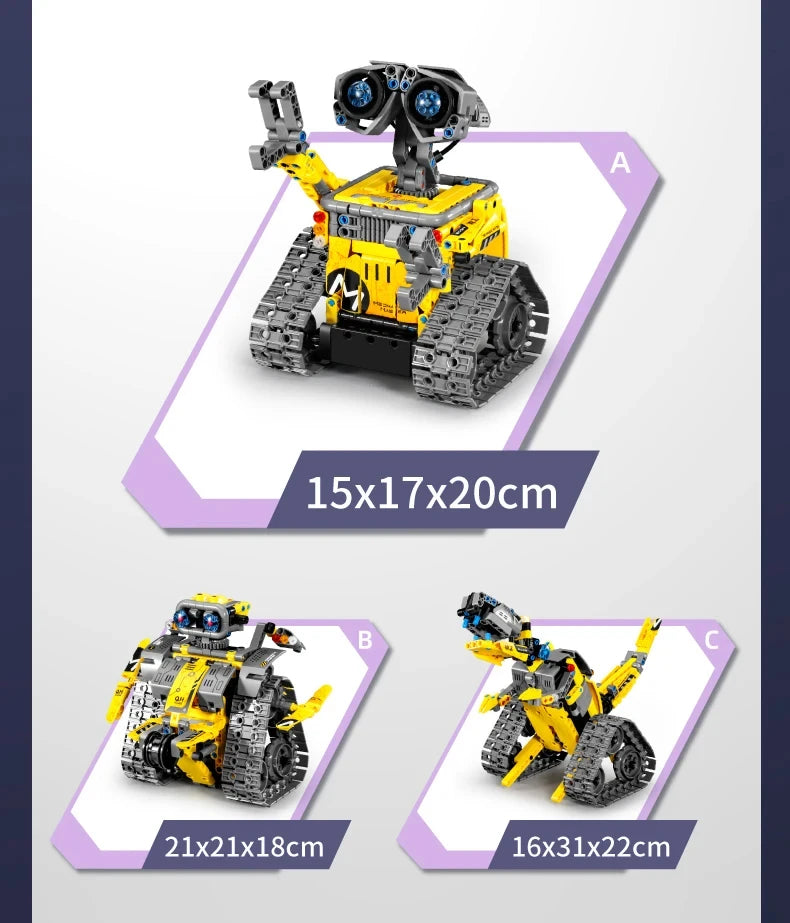 520Pcs 3 in 1 Deformation City RC Robot Excavator Racing Car Building Blocks Remote Control Bulldozer Truck Bricks Toys For Kids