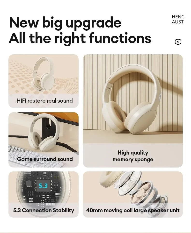 Choice Lenovo TH30 Wireless Headphones Bluetooth 5.3 Earphones Foldable Game Headset Sport Headphone with Mic Music Earbuds
