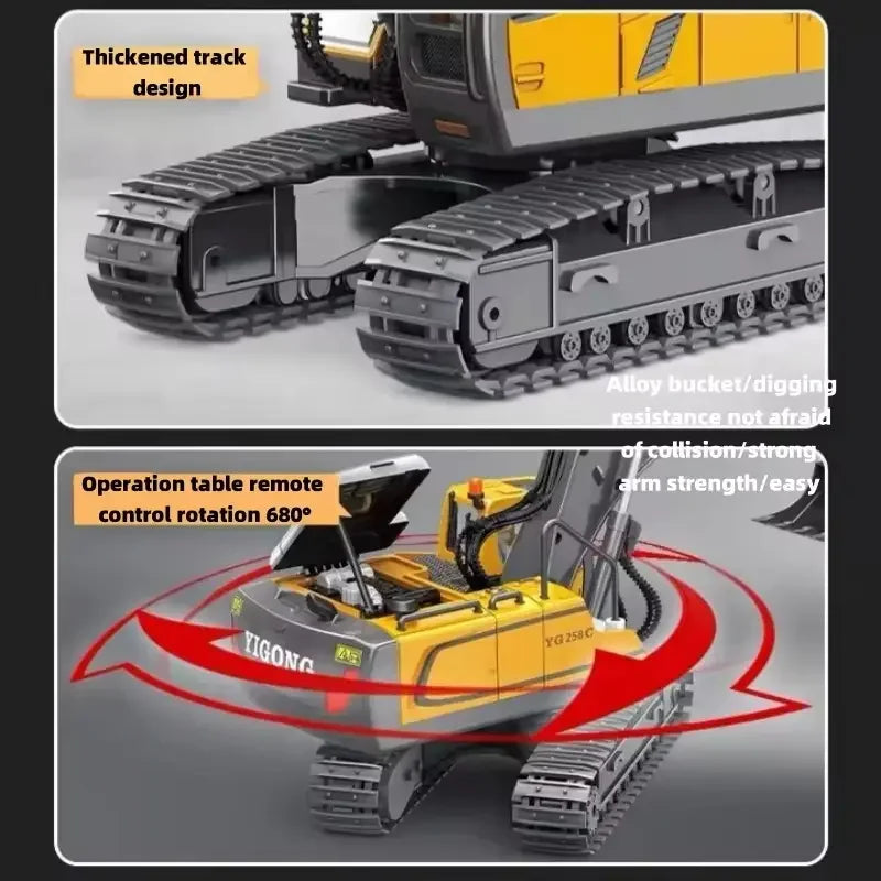 New RC Excavator Dumper Car 2.4G Remote Control Engineering Vehicle Crawler Truck Bulldozer Toys For Boys Kids Christmas Gifts