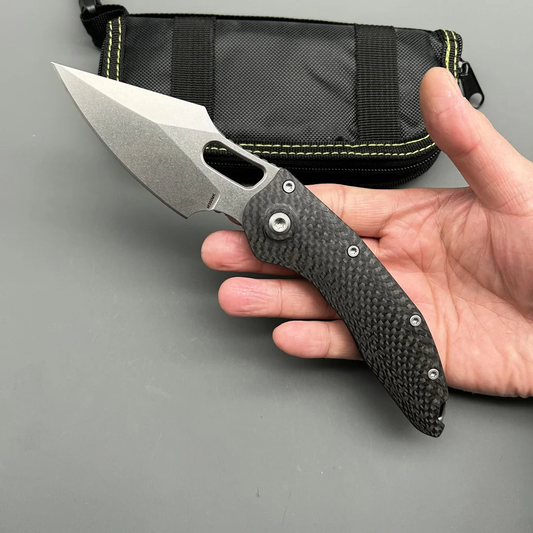 MiT New Stitch Axis Folding Knife carbon fibre Camping Tactical Gear EDC Combat defense Outdoor Hunting Survivial Pocket Knives
