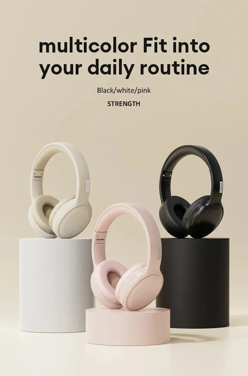 Choice Lenovo TH30 Wireless Headphones Bluetooth 5.3 Earphones Foldable Game Headset Sport Headphone with Mic Music Earbuds