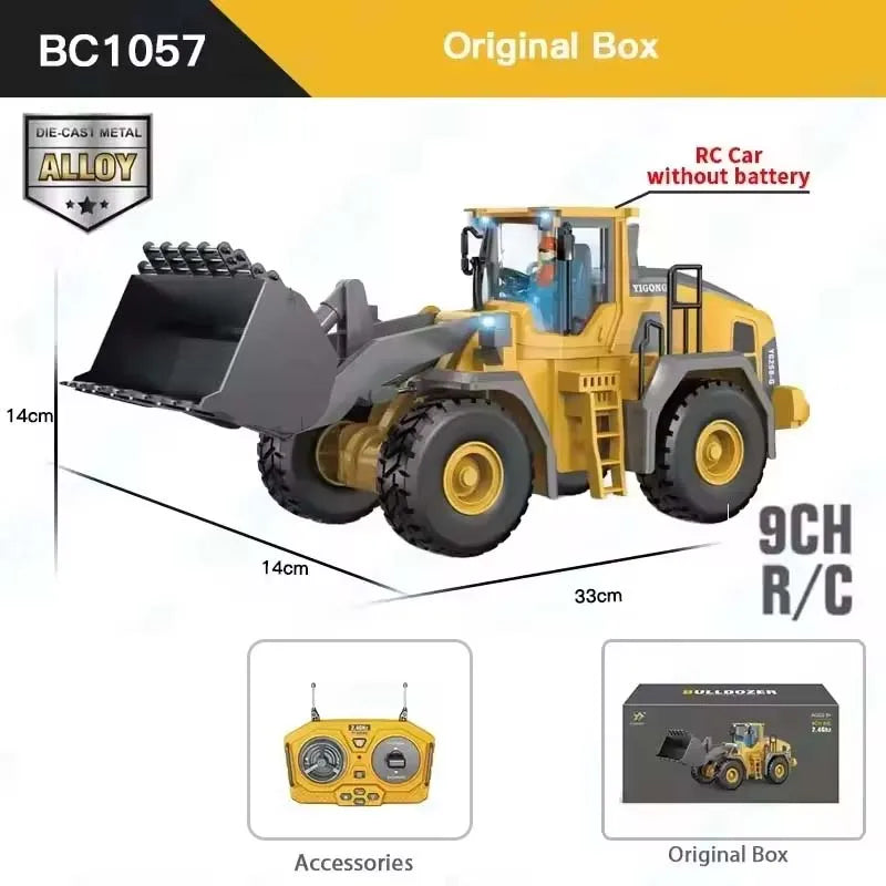 New RC Excavator Dumper Car 2.4G Remote Control Engineering Vehicle Crawler Truck Bulldozer Toys For Boys Kids Christmas Gifts
