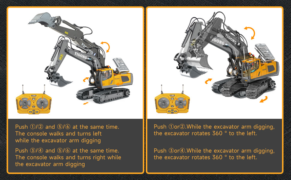 New RC Excavator Dumper Car 2.4G Remote Control Engineering Vehicle Crawler Truck Bulldozer Toys For Boys Kids Christmas Gifts