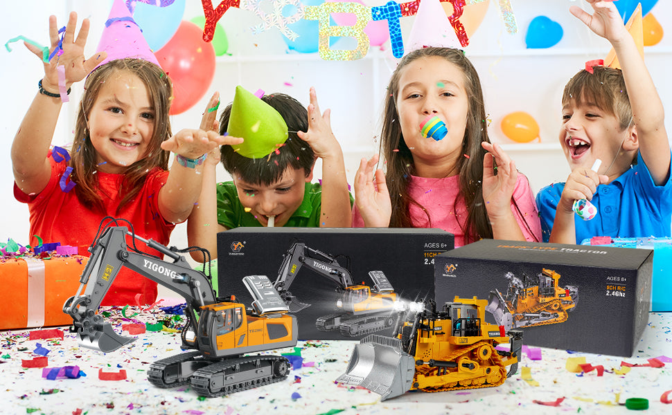 New RC Excavator Dumper Car 2.4G Remote Control Engineering Vehicle Crawler Truck Bulldozer Toys For Boys Kids Christmas Gifts