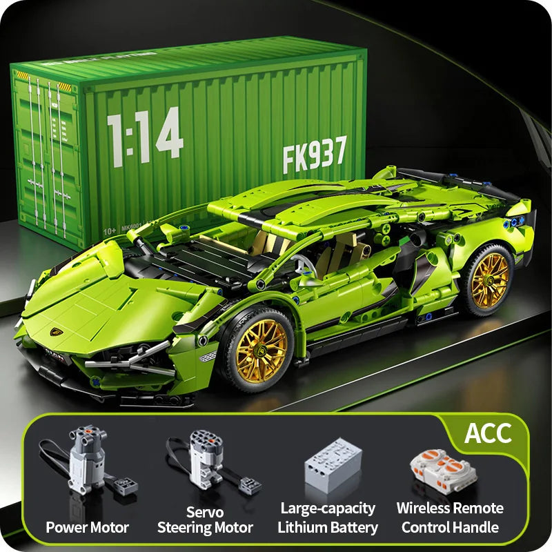 ToylinX Technical Building Blocks Car Racing Sport Speed Vehicle Model City Mechanical Super Bricks Puzzle Toys Adult Gift