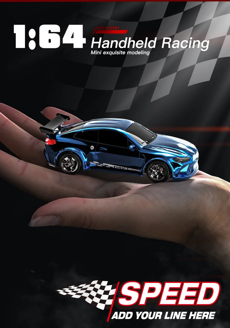 New 4WD 2.4GHZ RC Simulation Mini Drift Car Palm Racing Model Desktop Toys 1/64 Scale Remote Control Car Gift For Children Boys