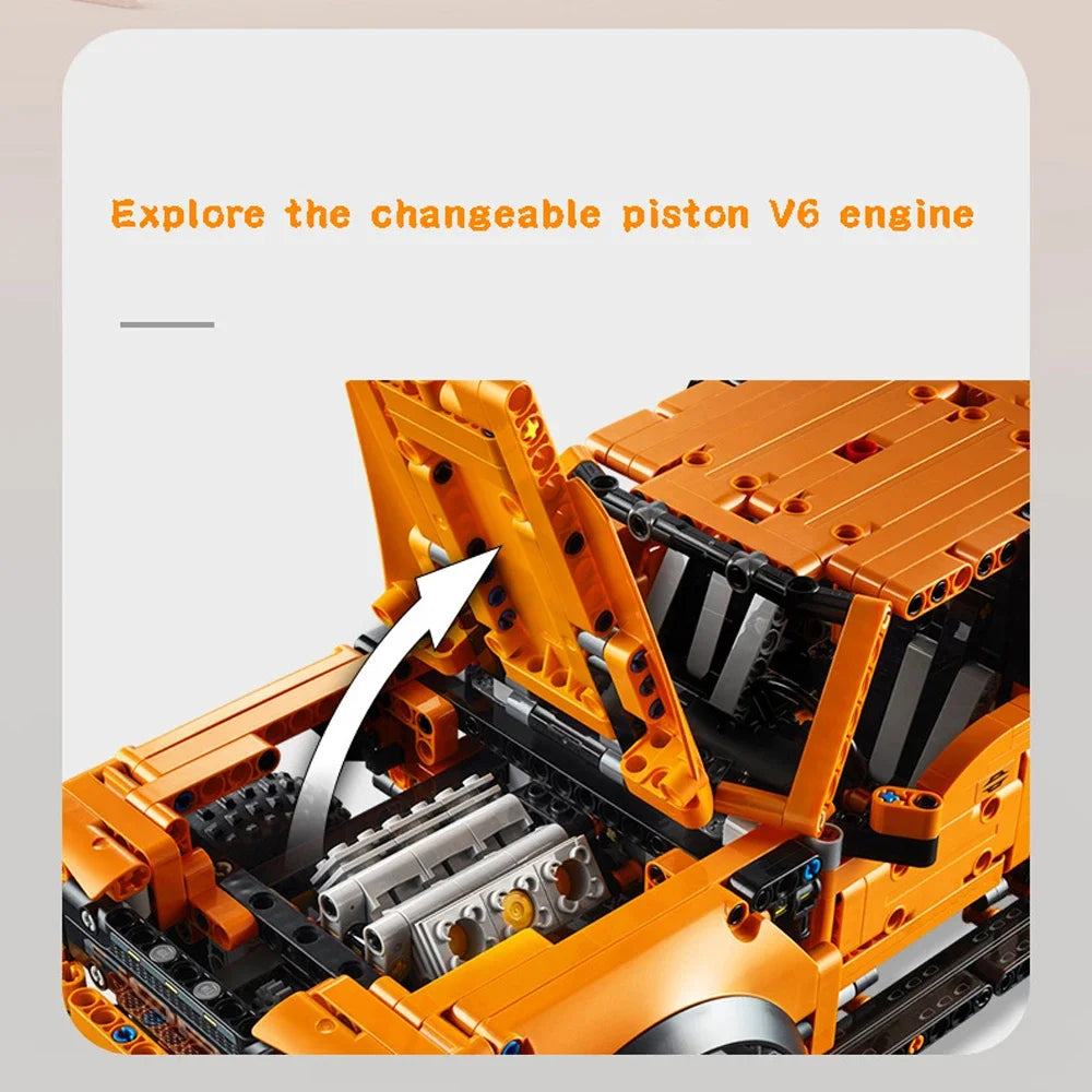 Creative Ford Raptors F-150 Truck Sports Car MOC 1379pcs Technical Racing Car Bricks Model Building Assemble Kit Adults Gift