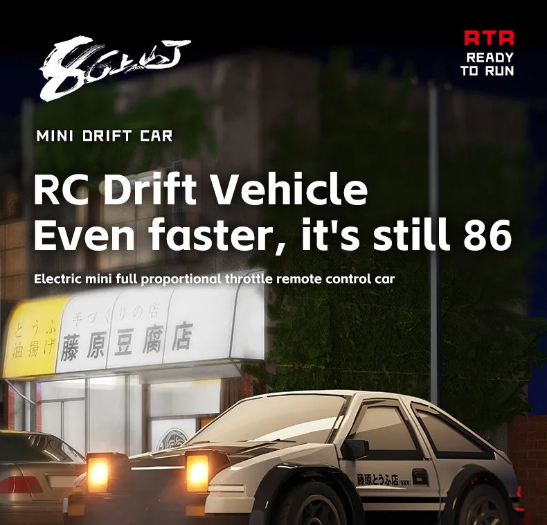 1:64 Desktop RC Drift Car 2.4G High-Speed Racing Car Four-Wheel Mini Desktop Remote Control Car Electric Toy for game party gift