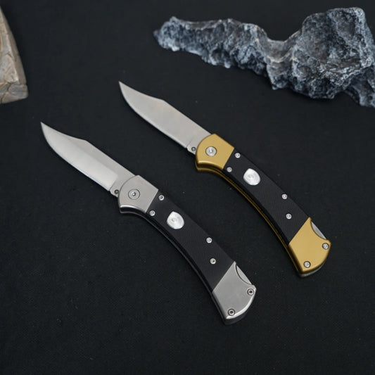 Stainless steel folding knife with carbon fiber handle, suitable for camping, fishing, hiking, survival, men's and women's gifts