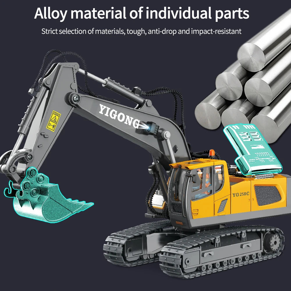 RC Excavator RC CRA Children Toys Remote Control Excavator Toys Kids Radio Control Dump Truck Bulldozer Electric Car Toys Gift