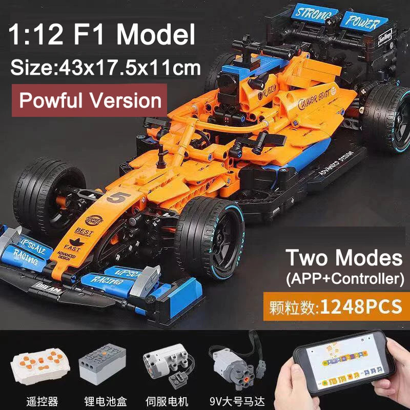 High-tech Building Blocks F1 Formula 1 Remote Control Super Speed Racing Model Rc Car Kid Toys and Moc Updated accessory package