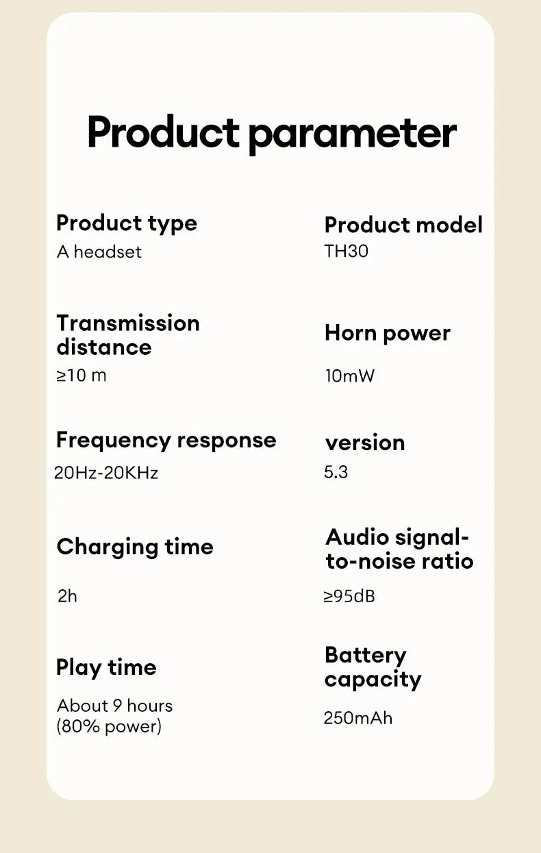 Choice Lenovo TH30 Wireless Headphones Bluetooth 5.3 Earphones Foldable Game Headset Sport Headphone with Mic Music Earbuds