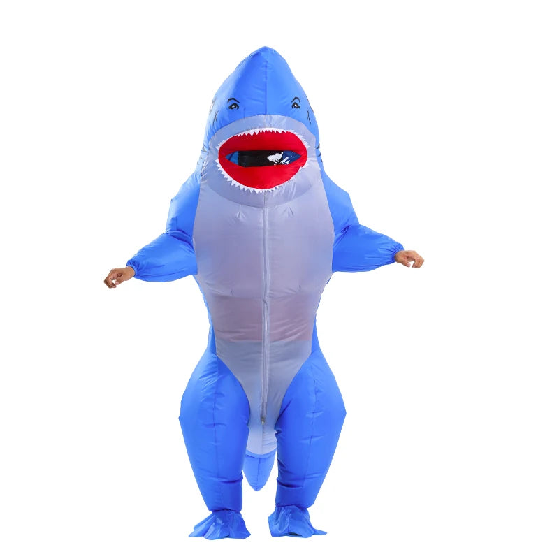 Adult Inflatable Muscle Shark Costume Funny Character Cosplay Mascot Halloween Beach Party Props Costume