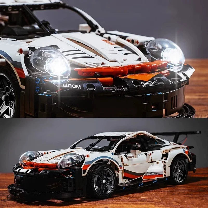 New 1580PCS Remote Control Car Building Set 1:10 Technical Sport Racing Car Building with Motor and Led Light Kit Toy Adult Gift