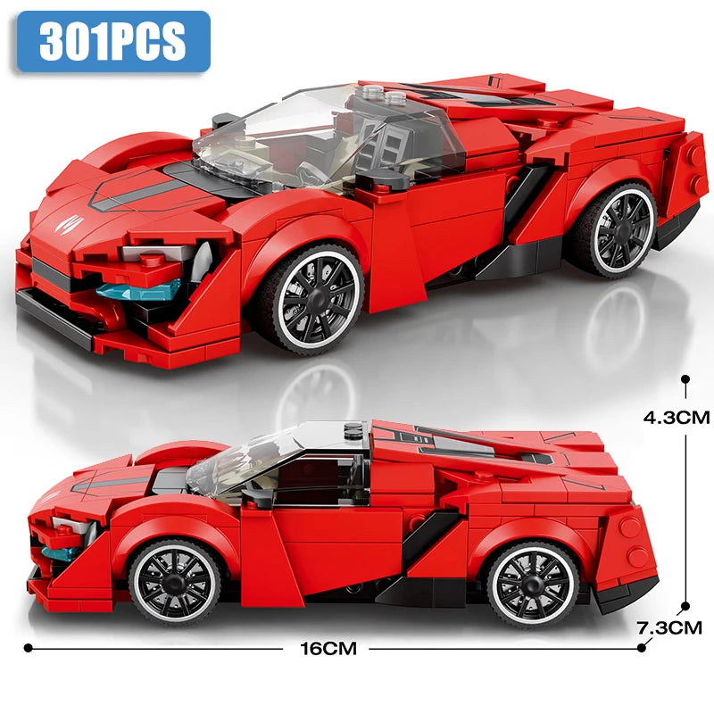 Speed Champions Series Racing Sports Vehiclea Technique Car Supercar Building Blocks Set Bricks Classic MOC Model Toys For Kids