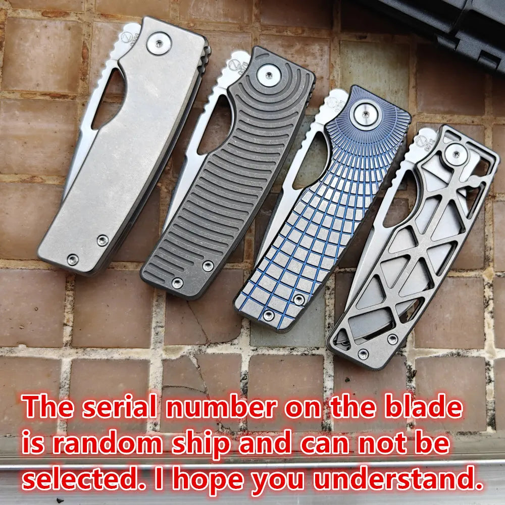 JUFULE Made OZ Rosie Titanium Handle 60+ HRC 154CM Steel Ceramic Bearing Tactical EDC Tool Camping Hunting Outdoor Folding Knife