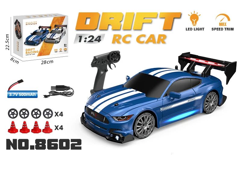 1:24 High Speed RC Drift Car 2.4G 4WD Remote Control Mini Racing Car Competition Race Car Toy for Children