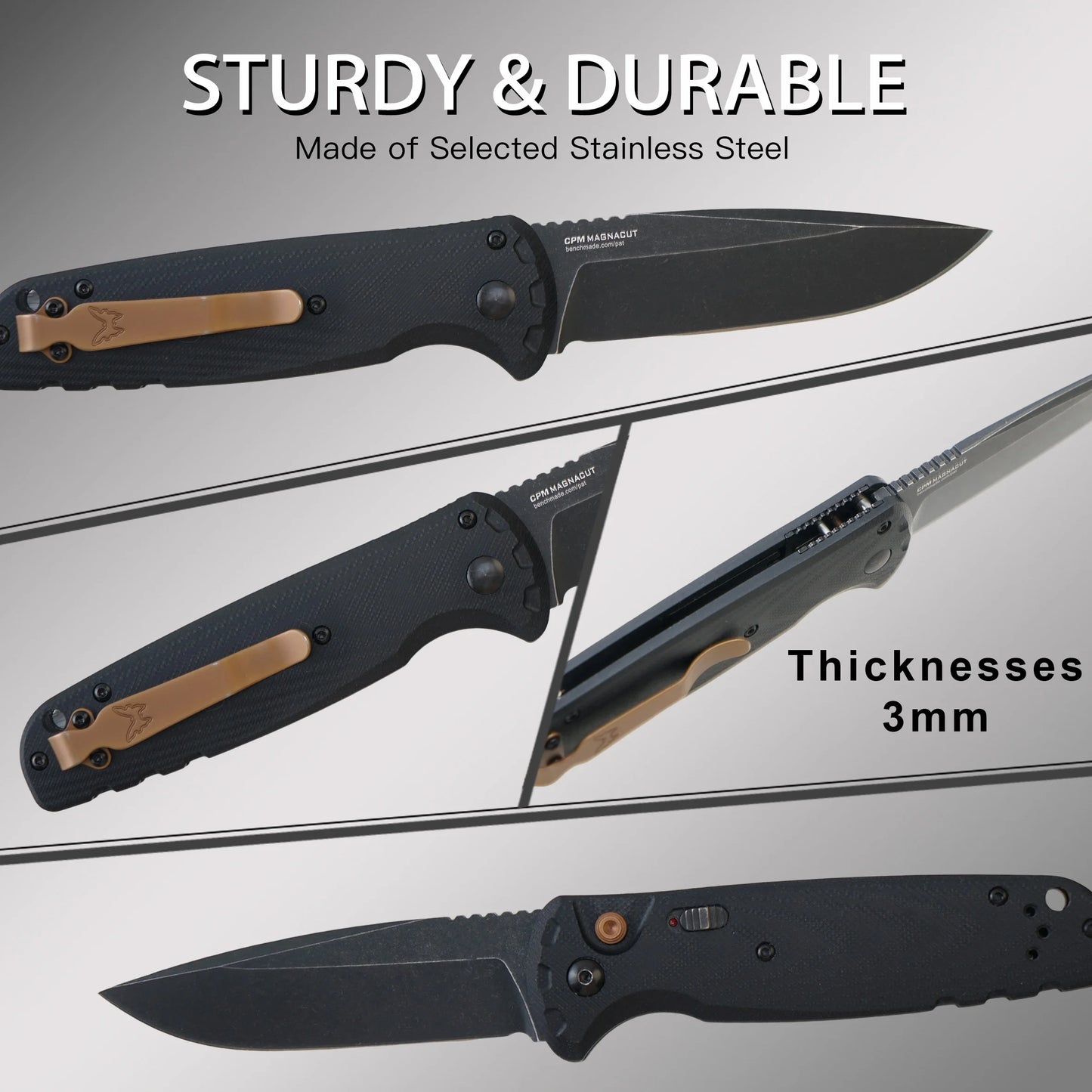 Outdoor Survival Folding Knife, EDC Knife, D2 Steel G10 Handle, BM Knife 4300 Knife Fan Collector, Suitable for Survival Hunting
