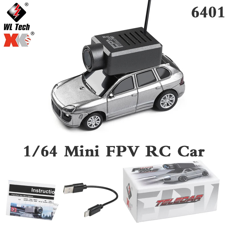 WLtoys 6401 1/64 Mini RC Car With Wifi APP Control,720P FPV Camera,Full Scale Built In Gyroscope VR Videography Toys for Kids